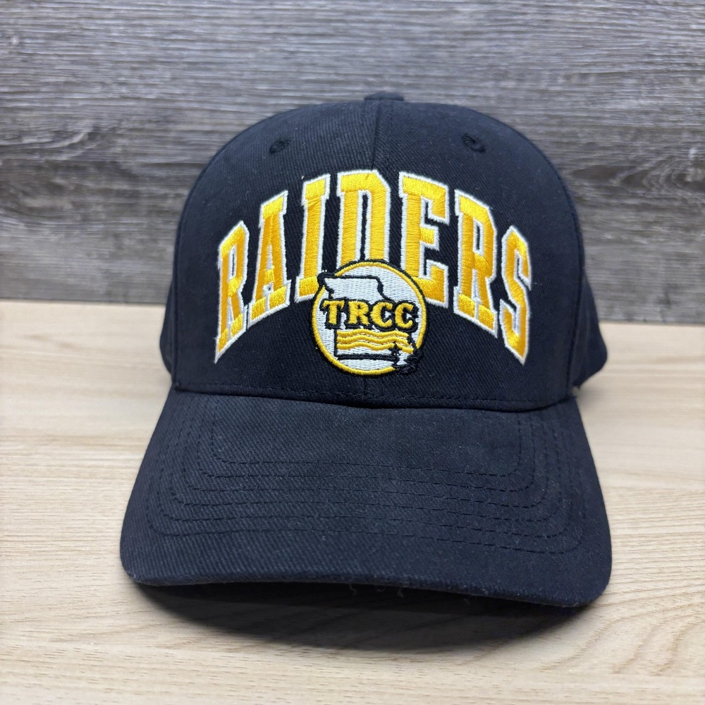 TRCC Raiders Hat Cap Strap Back Mens Black College Baseball Embroidered